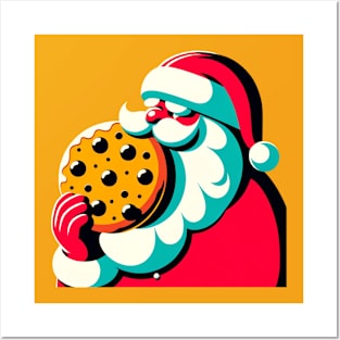 Santa eating a Cookie Posters and Art